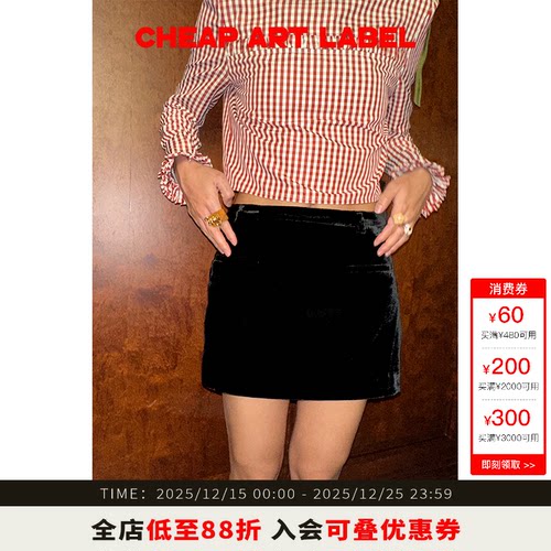 cheapartlabel迷你裙直筒丝绒