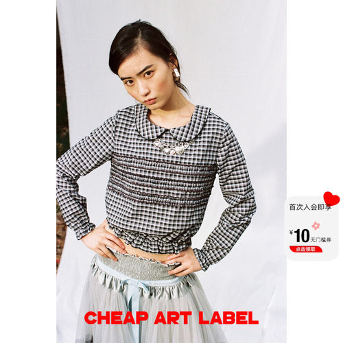 cheapartlabel格纹娃娃领衬衫