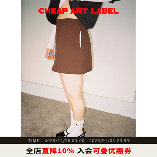 棕色简约百搭直筒迷你短裙A字半身裙女2025新款 label art cheap