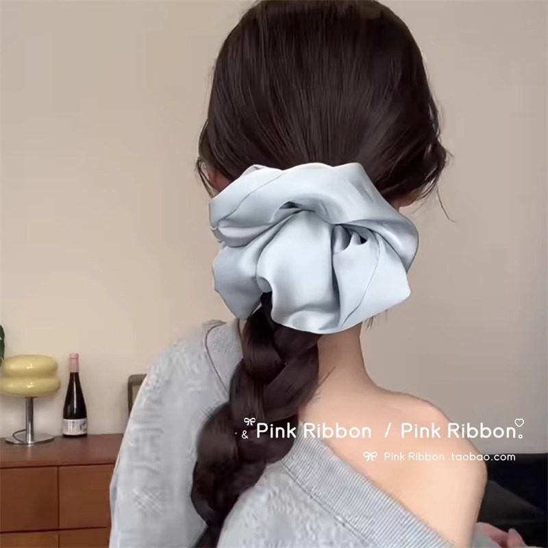 赵露思同款缎面超大大肠发圈韩系皮筋女扎头发绳高级感丸子头头绳