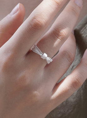 一寸十里 编织系列 流萤纯银戒指小众设计气质闭口戒女63 OAK AVE