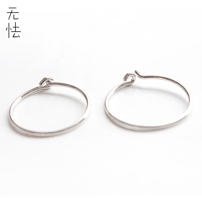 diys925自制银饰高档光面耳环