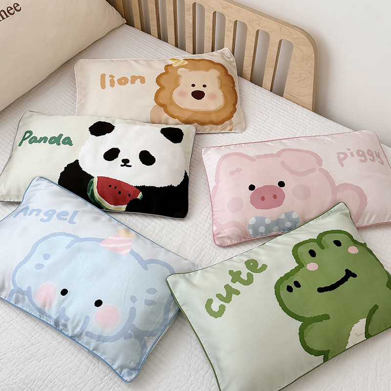 60s天丝儿童枕套30x50卡通夏季冰丝凉感枕头套A类单人48*74枕芯套