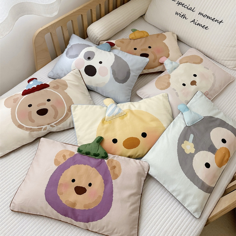 秋冬A类卡通儿童纯棉磨毛枕套幼儿园枕头套3050枕芯套单成人48X74