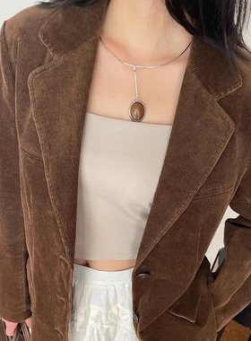 ASCRIPTION25春夏女士美式风米灰吊带修身外穿美背打底背心