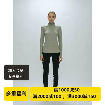 秋冬女高领堆叠针织长袖打底衫