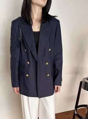 ASCRIPTION25春夏女士简约宽松显瘦西服藏青休闲西装外套