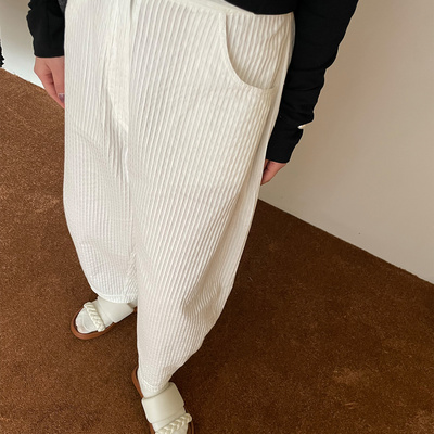 设计师品牌CORDERA24春夏新款女装日系复古管状长裤休闲裤裤女