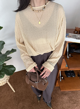 ASCRIPTION25春夏新款定制真丝褶皱打底衫可防晒上衣