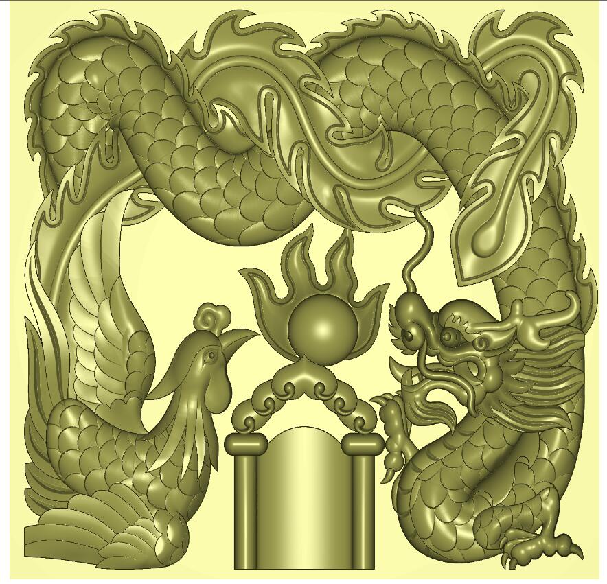 碑帽雕刻精雕图浮雕图墓碑精雕图墓碑碑头龙凤图精雕图灰度图