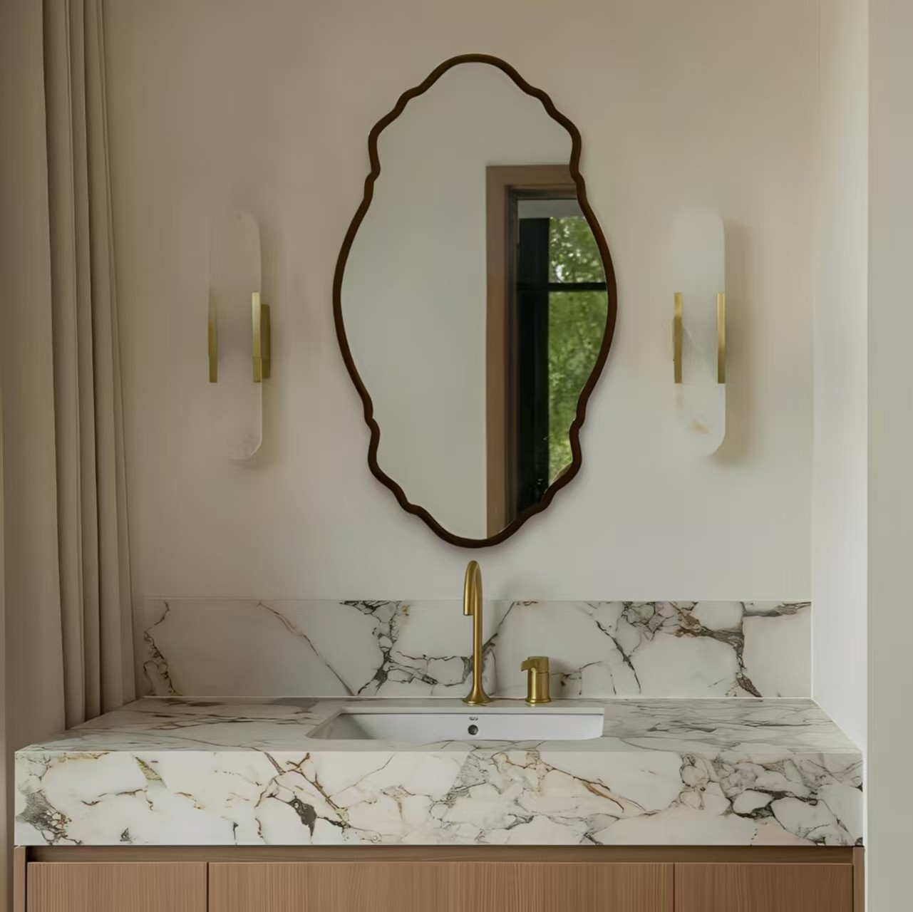 法式复古异形装饰镜智能卫生间浴室镜家用挂墙式设计感化妆镜定制,住宅家具,化妆镜,淘宝优惠券,粉丝福利购,淘宝优惠卷