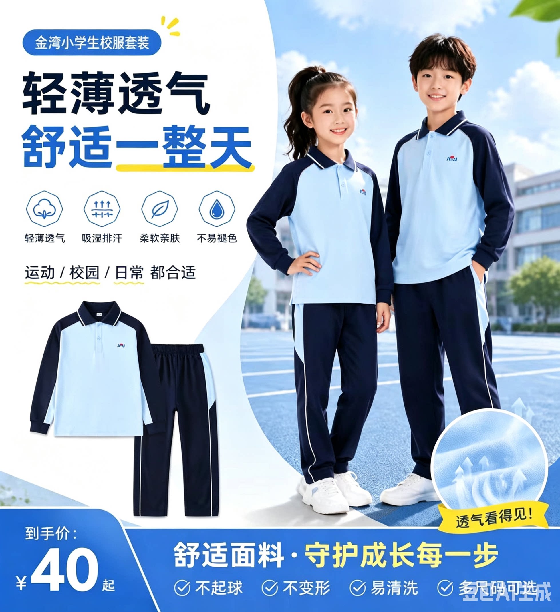 珠海校服小学金湾区夏装套装短裤校服/园服