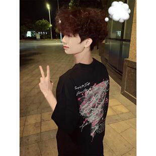 国潮高品质重磅纯棉短袖男T恤美式高街夏季正流行vibe半袖上衣服