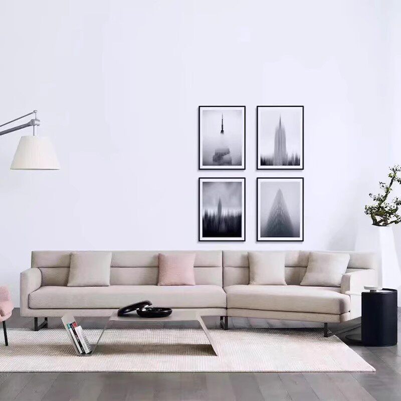 现代简约轻奢转角组合布艺欧式别墅客厅大小户型客厅会所酒店沙发