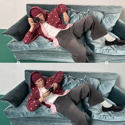 scuffers代购波点连帽衫卫衣外套