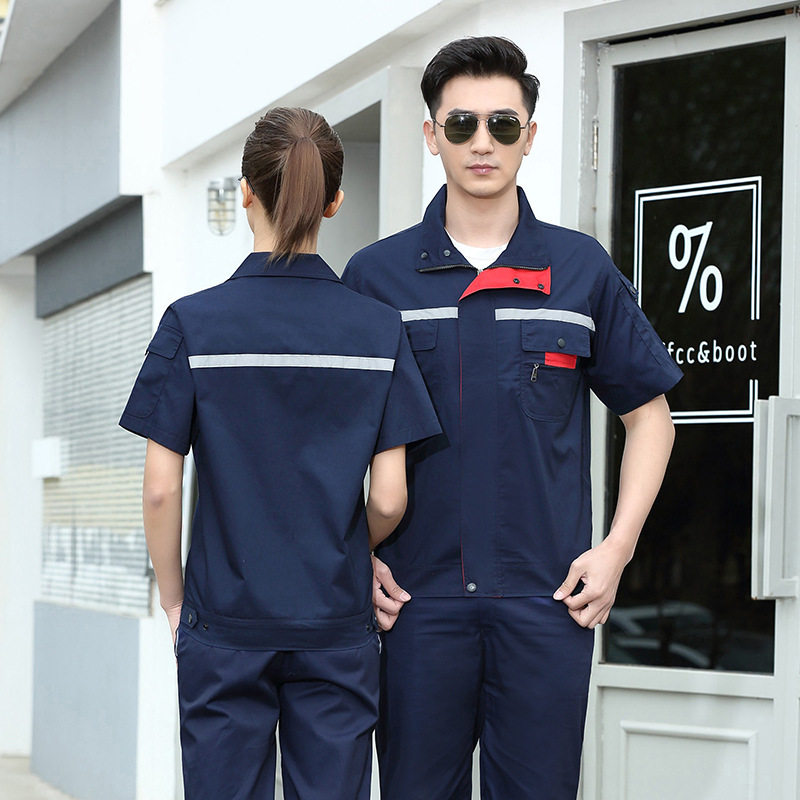 工作服劳保服夏季男耐脏薄款长短袖套装工地车间汽修工服工装