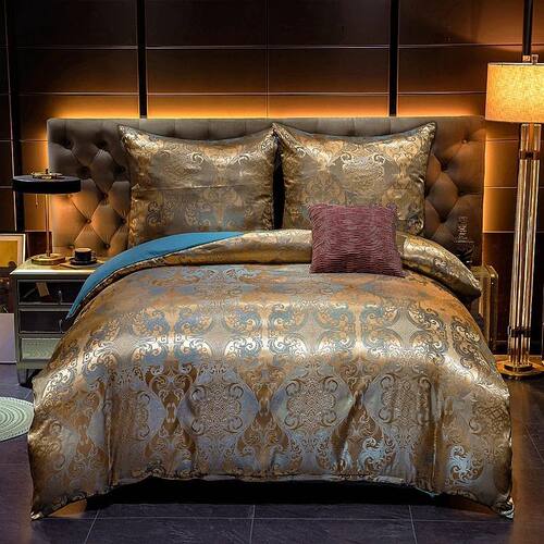 Jacquard Satin Duvet ver Bed Euro Bedding Set for Double Hom