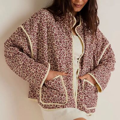 Chaqueta de mujer Winter Jacket Women Autumn Flower Printed