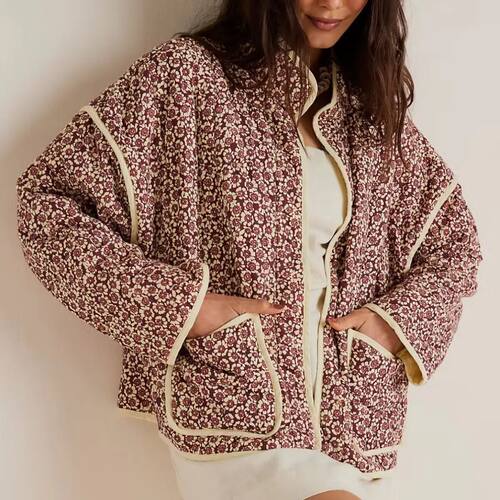 Chaqueta de mujer Winter Jacket Women Autumn Flower Printed