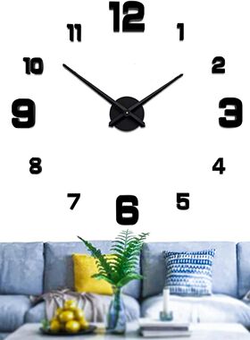 Large 3D Wall Clock DIY Creative Mirror Surface Wall Decorat