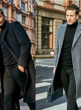 Breaking Sale 2024 Thick Woolen Men's Coat Long Jacket Indep