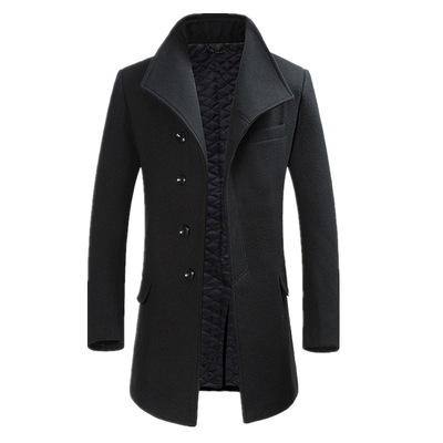 2024 Men's Woolen Coat With Cotton And Thickened Lapel, Cott