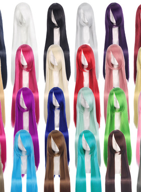 100cm splay Universal Long Straight Hair Women Multicolor Lo