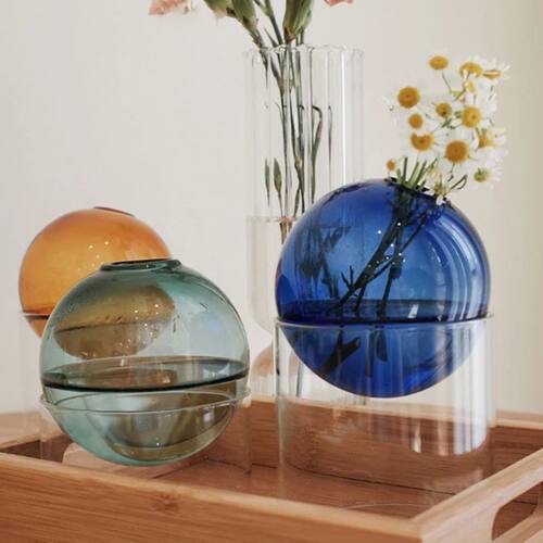 Mini Round Flower Vase Hydroponic Container Micro Landscape
