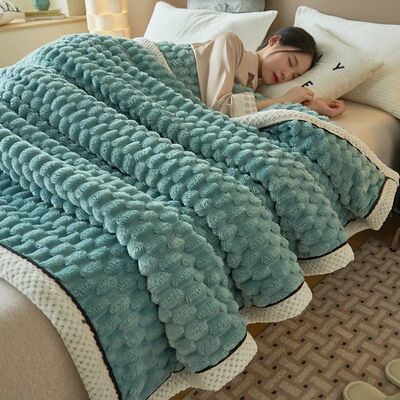 New Fluffy Velvet Autumn Winter Warm Sleeping Blanket Soft C