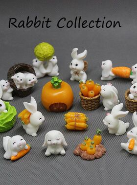 1 PC Easter Bunny Decoration Resin Plastic Craft Miniature R