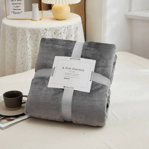 70x100cmGrey Flannel Fleece Blanket Adult Children Soft Warm