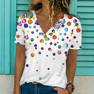 Fashion Women's T-shirt Love Print Female Short Sleeve Cloth