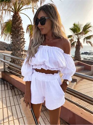 Women Casual Short Sleeve Outfit 2024 Summer Fashion One-Wor