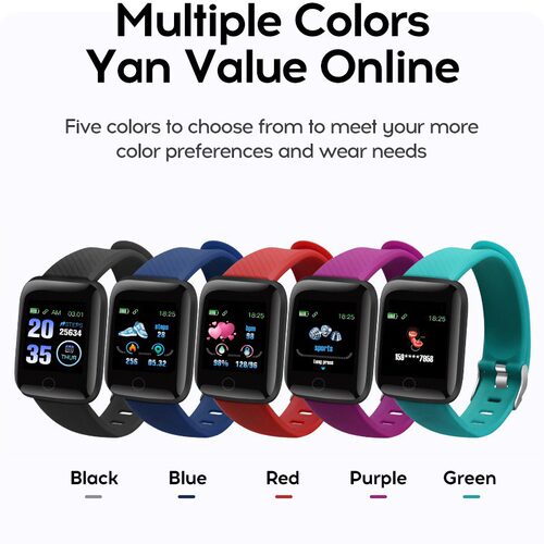 116plus Color Screen Smart Bracelet Heart Rate Monitoring 1.