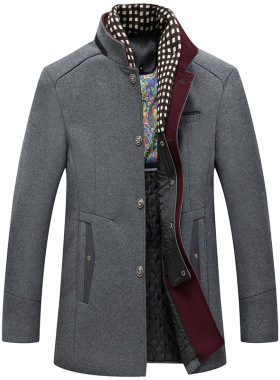 European Size Men's Business Woolen Coat Fashion Scarf Non-i