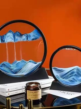 3D Moving Sand Art Nordic Creative Oranment Liquid Hourglass