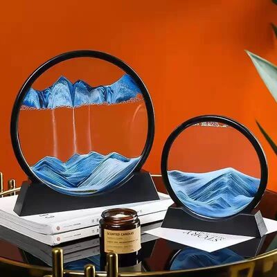 3D Moving Sand Art Nordic Creative Oranment Liquid Hourglass