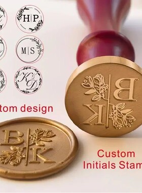Personalized Wedding Wax seal stamp with 2 initials,Custom w
