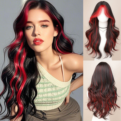 lored Ladies Dyed Gradient Large Wave Chemical Fiber High Te