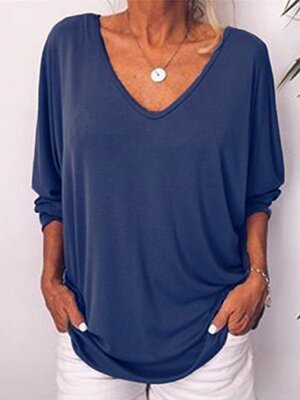 Beautiful  Heart Collar Bat Sleeve Buttoned Back T-shirt