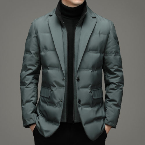 Men's Cold-proof Down Jacket, Suit, Scarf Collar, Simple Dow