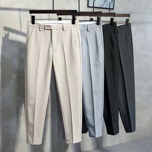 tie Men Loose Thin rendy Pants Casual Ice Leg Silk