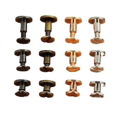 10Sets Solid Copper Binding Chicago Screws Nail Stud Rivets
