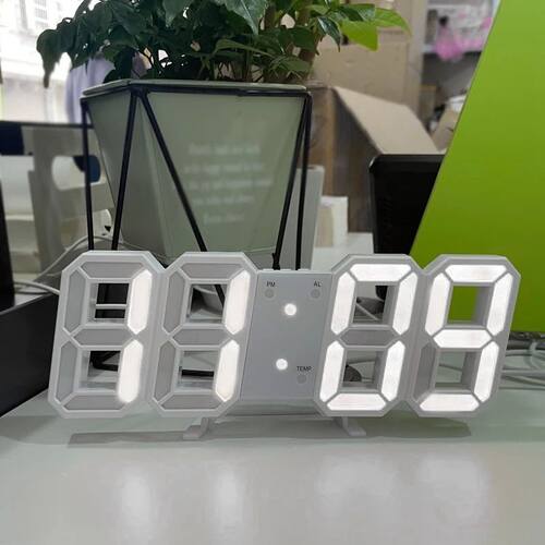 3D LED Digital Clock Luminous Fashion Wall Clock Multifuncti