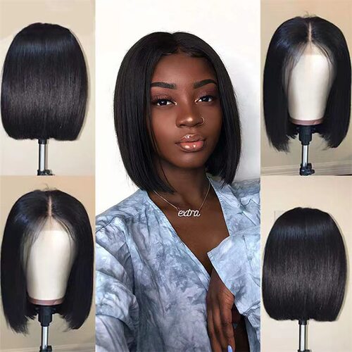 Ladies Short Straight Bobo Hair High Temperature Silk Chemic