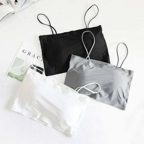 Top women Summer Sling Tube Top Sexy Bra Seamless Ice Silk S