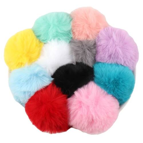 Faux Rex Rabbit Fur Pompom Balls 6cm 8cm Artificial Fluffy S