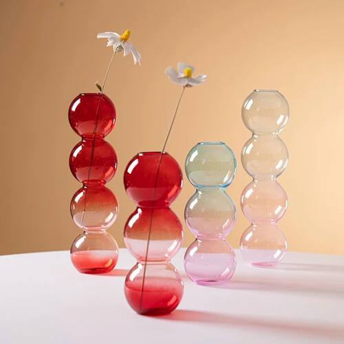 Bubble Glass Flower Vase Decorative Flower Bottle Vase Decor