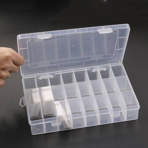 24 Grids Transparent Plastic Embroidery Floss Storage Box Fl