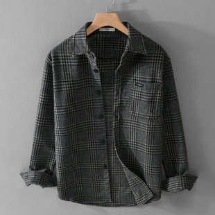Loose Thi Jacket Plaid Handsome And rendy Men Woolen Retro